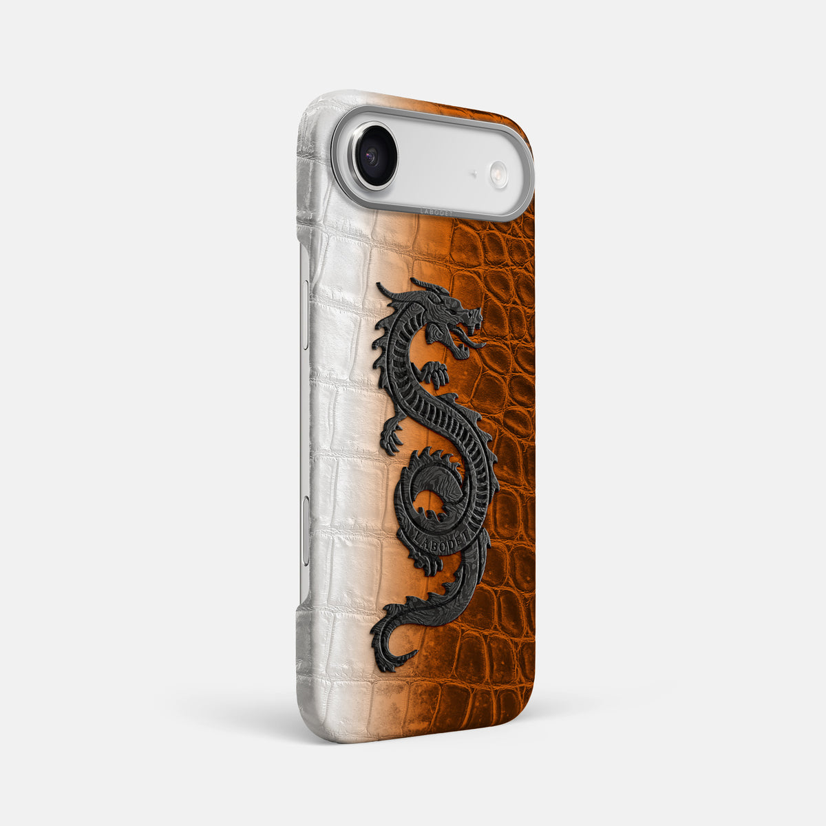 Classic Case With Carbon Dragon For iPhone 17 Air In Himalayan Crocodile -2 | Orange-Steel