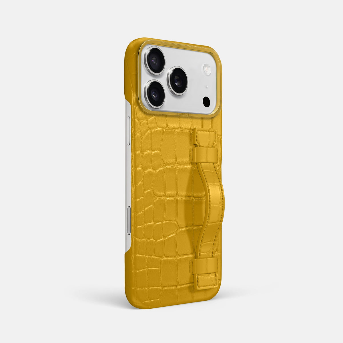 Handle Case For iPhone 18 Pro Max In Alligator -2 | Yellow-Gold