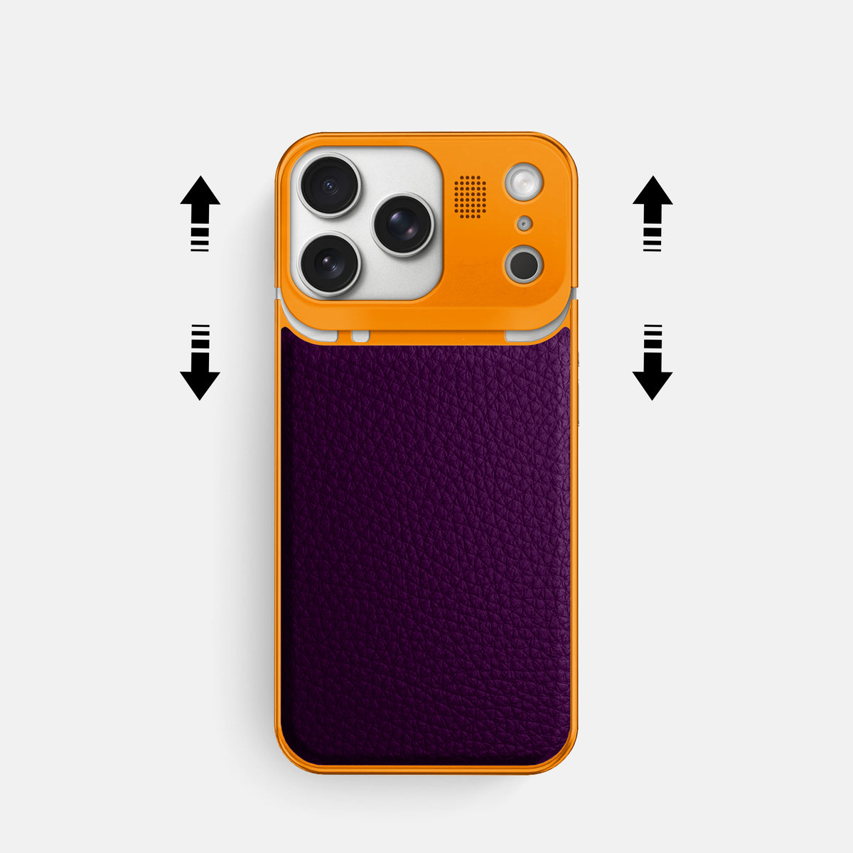Metal Case For iPhone 17 Pro In Calf -2 | Violet-Orange