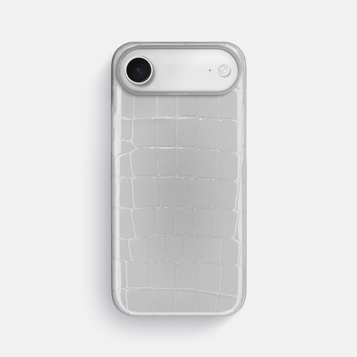 Classic Case For iPhone 17 Air In Shiny Alligator -1 | White-Steel