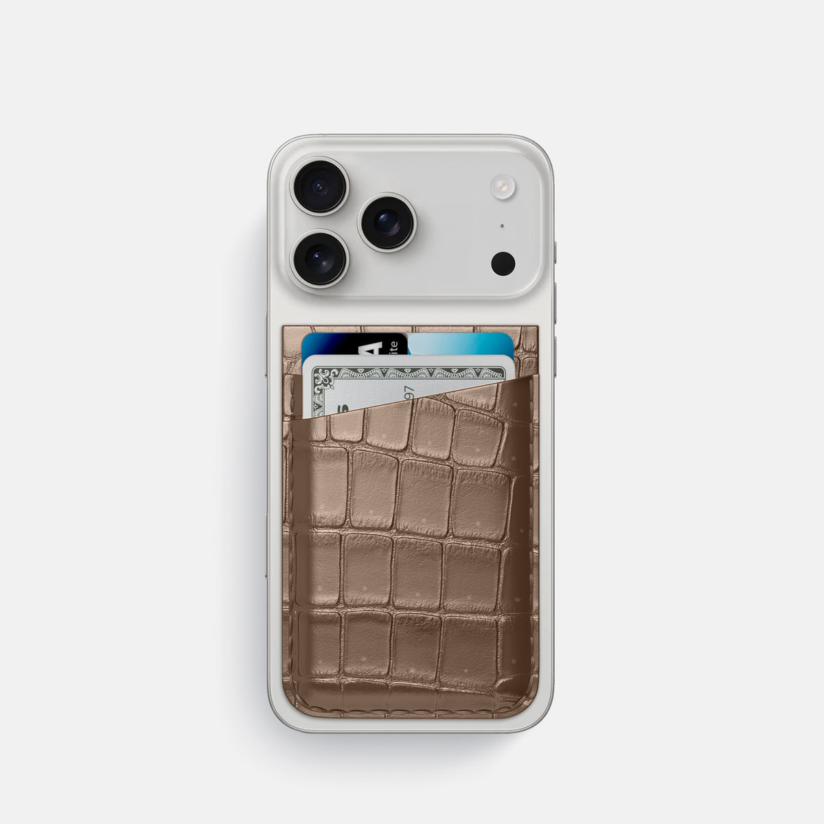 MagSafe Wallet For iPhone 17 Pro In Porosus Crocodile -1 | Fur-Brown