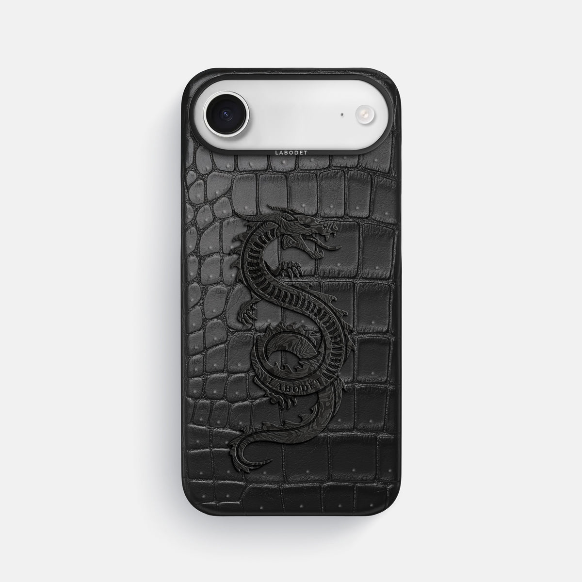 Classic Case With Carbon Dragon For iPhone 17 Air In Porosus Crocodile -1 | Black-Black
