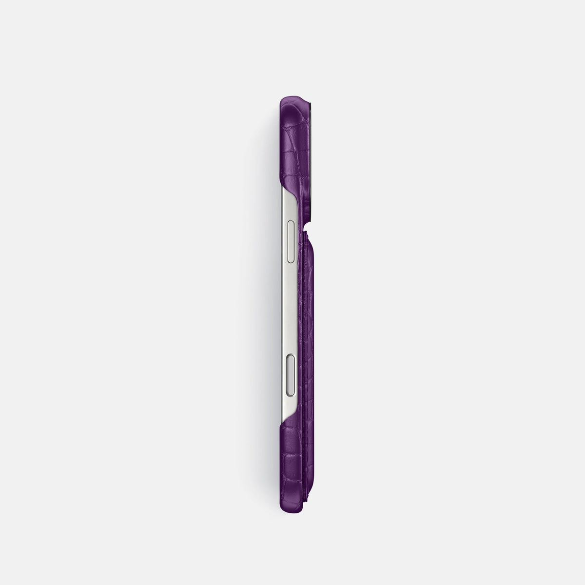 Double Card Case For iPhone 18 Pro In Alligator -3 | Purple-Black