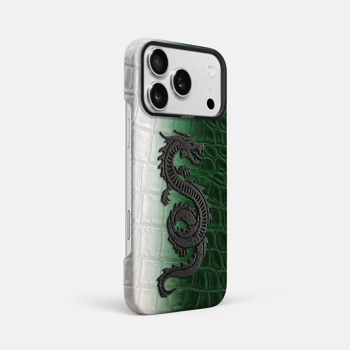 Classic Case With Carbon Dragon For iPhone 17 Pro Max In Himalayan Crocodile -2 | Green-Black