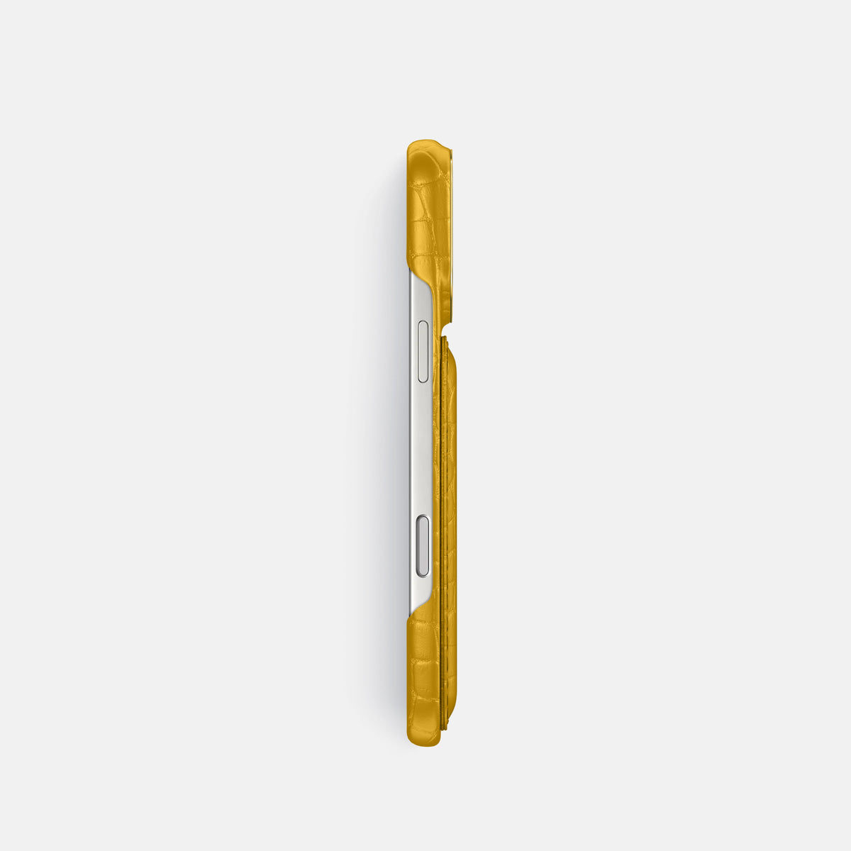 Double Card Case For iPhone 17 Pro In Alligator -3 | Yellow-Gold