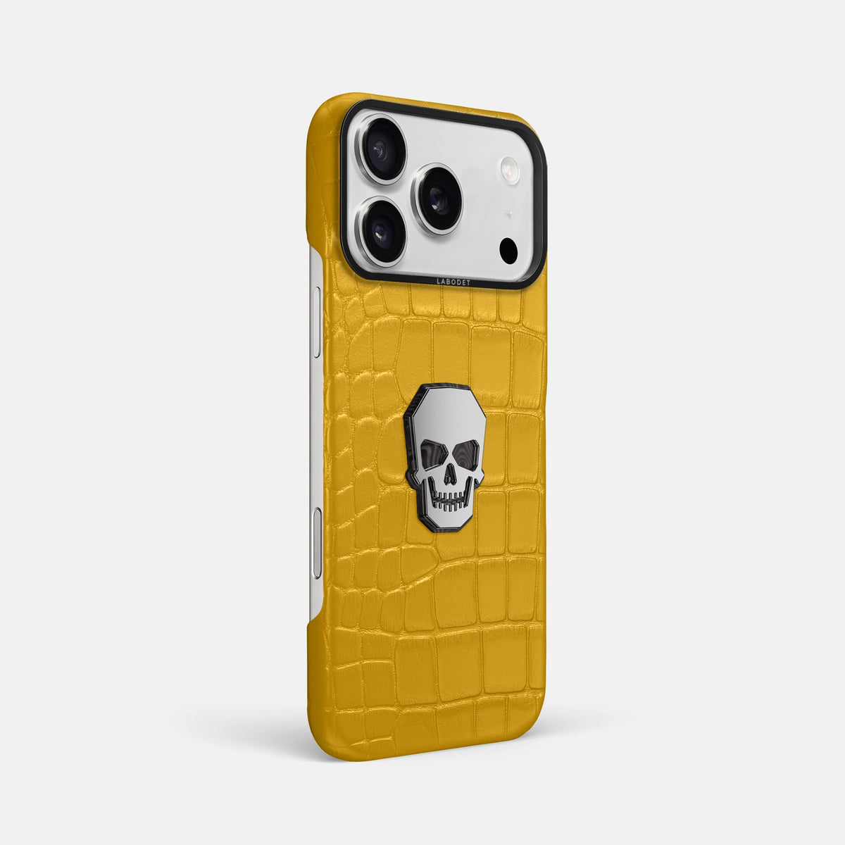Classic Case With Titanium Skull For iPhone 18 Pro Max In Alligator -2 | Yellow-Black