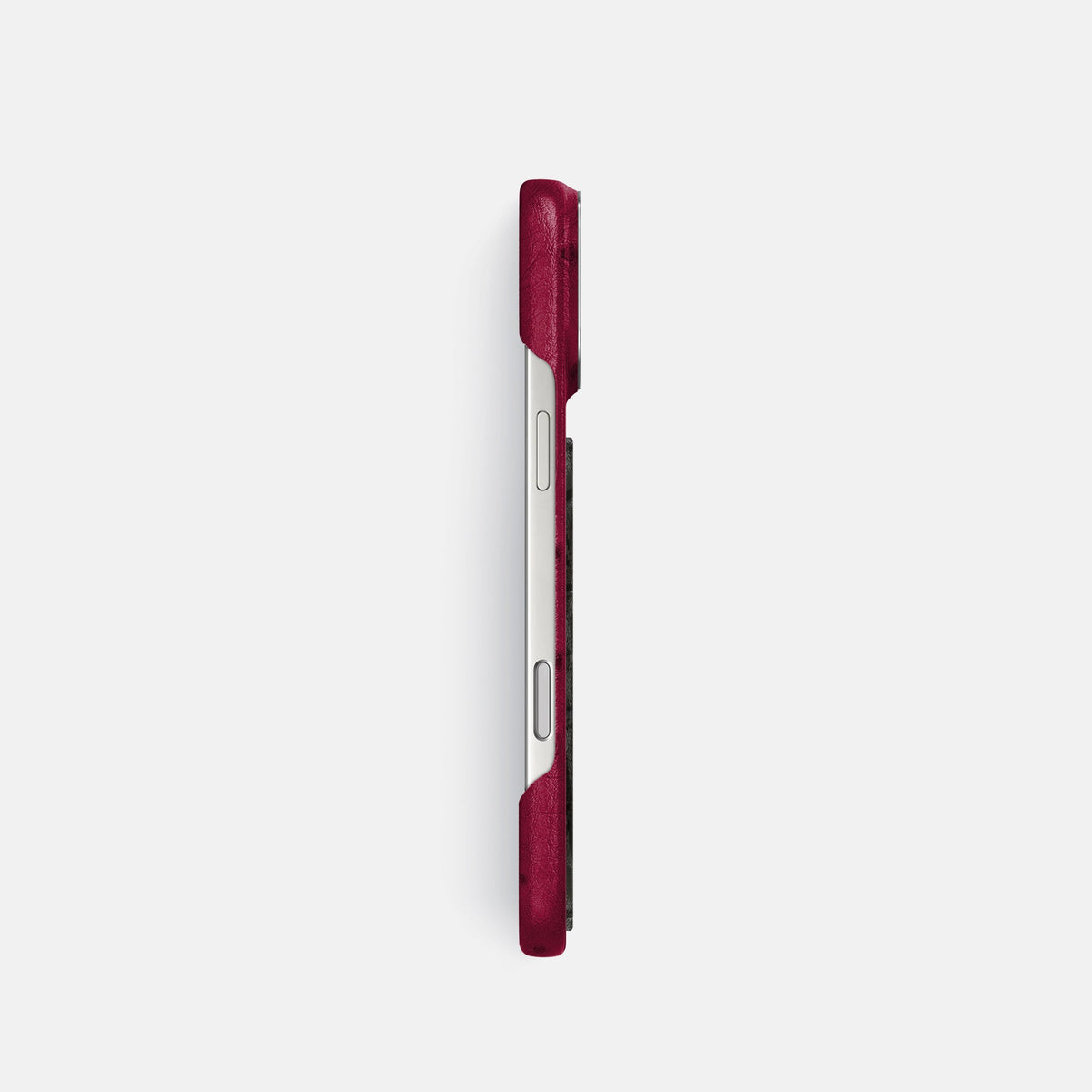 Classic Case With Carbon Dragon For iPhone 18 Pro In Ostrich -3 | Bordeaux-Steel