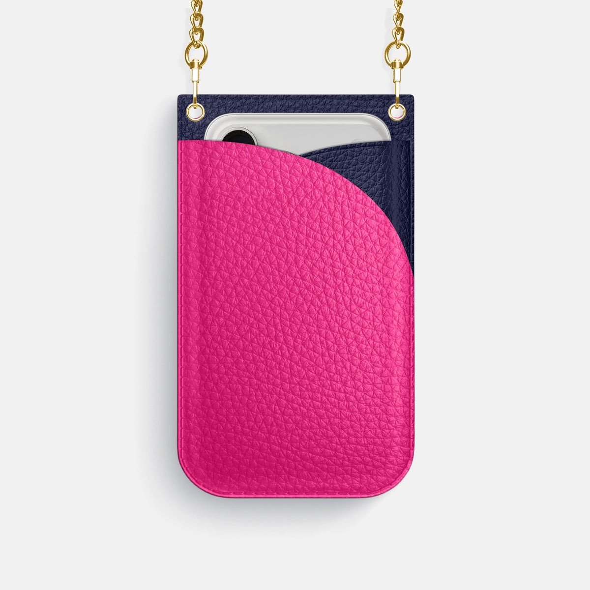 Crossbody Bag For iPhone 18 Pro In Calf -1 | Magenta-Gold