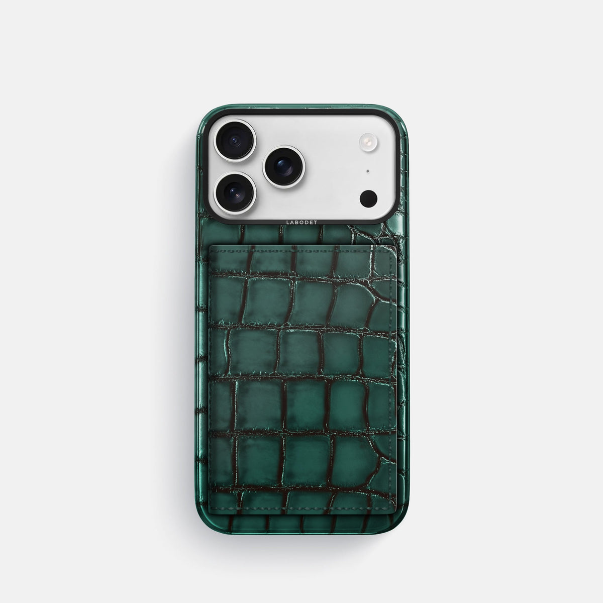 Bi-Fold Case For iPhone 18 Pro In Patina Alligator -1 | Green-Black