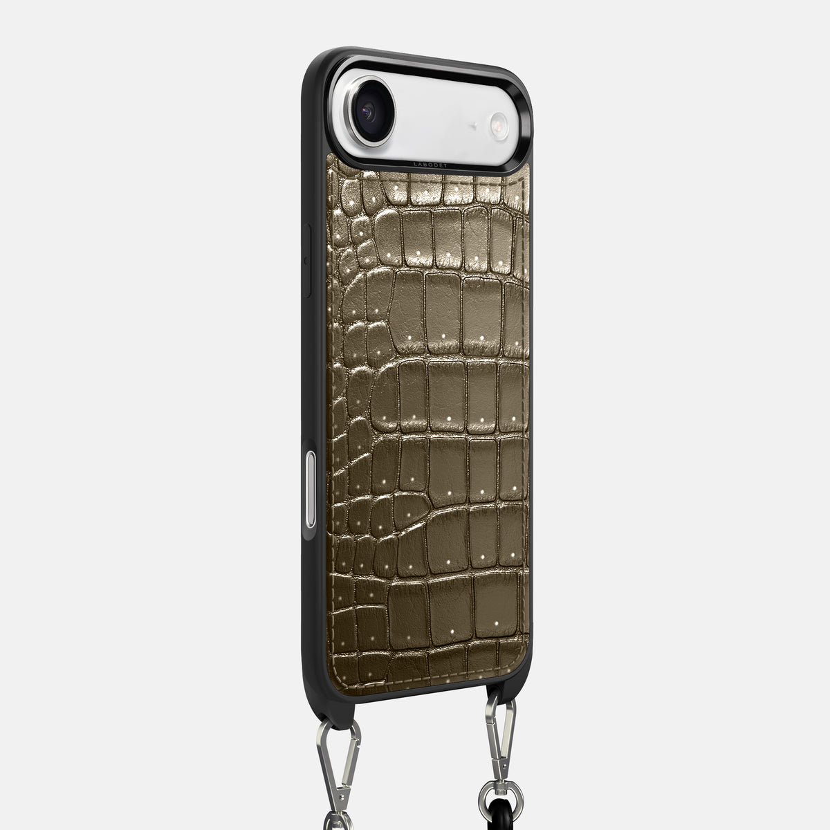 Crossbody Sport Case For iPhone 17 Air In Porosus Crocodile -2 | Bronze