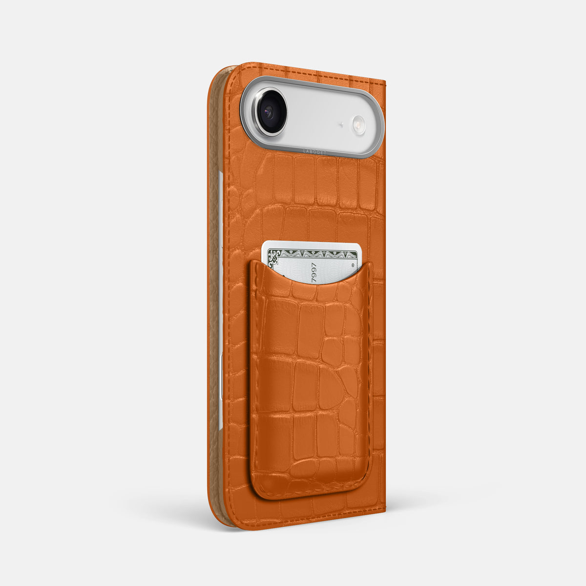 Folio Case with Card For iPhone 17 Air In Alligator -1 | Orange-Steel