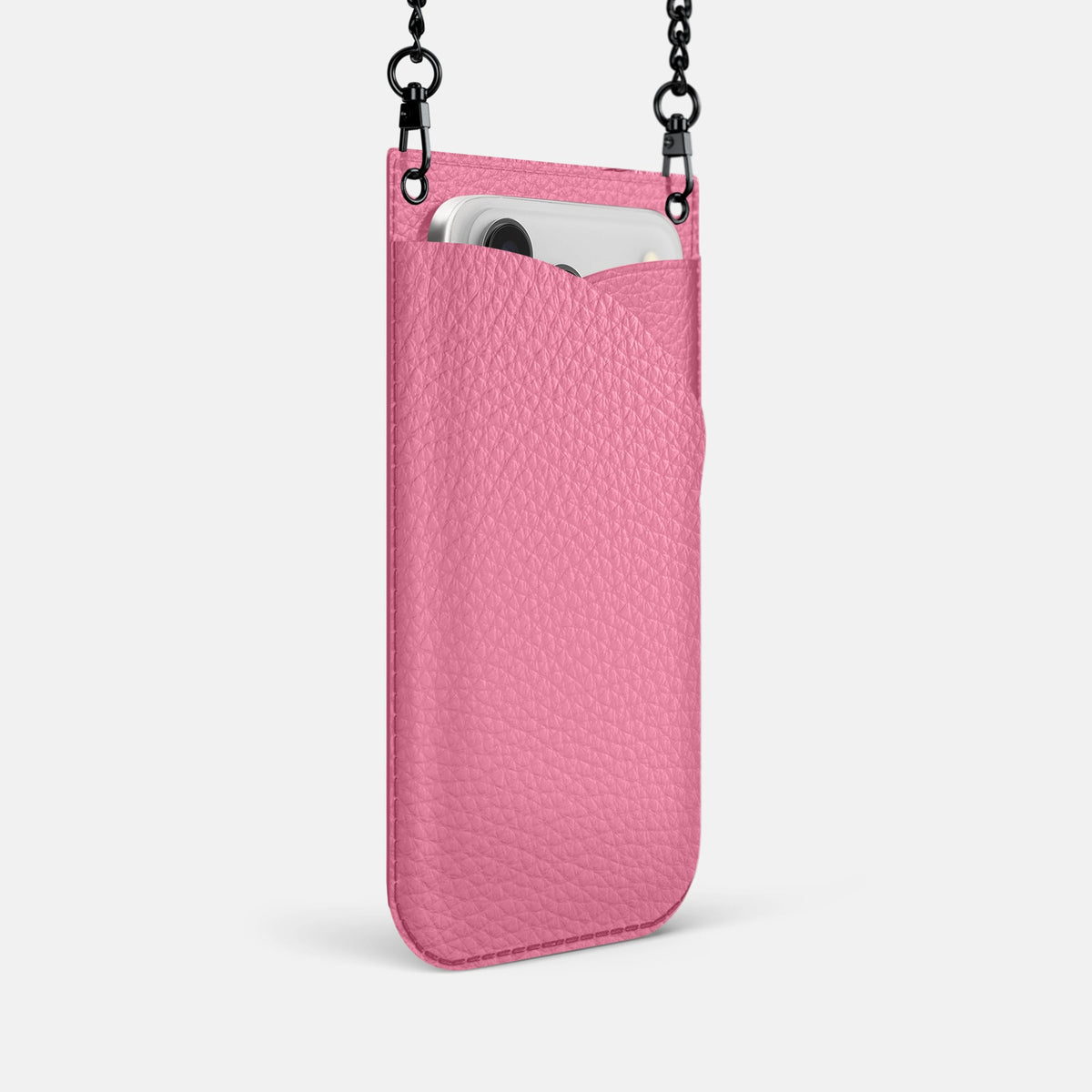 Crossbody Bag For iPhone 18 Pro In Calf -2 | Pink-Black