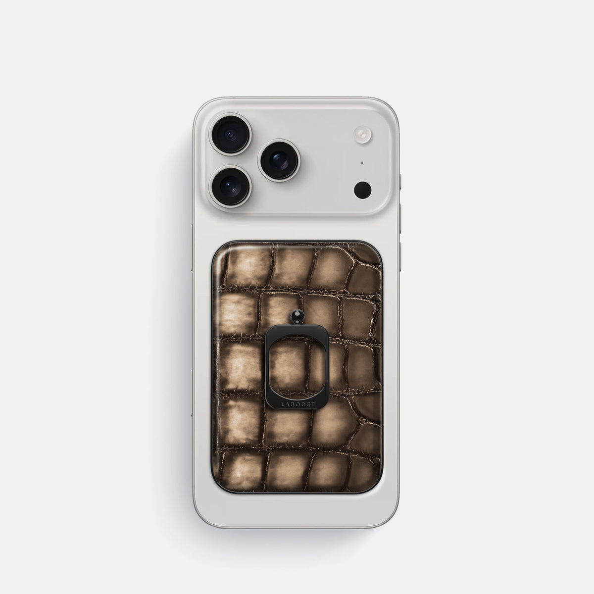 MagSafe Ring For iPhone 18 Pro In Patina Alligator -2 | Etoupe-Black