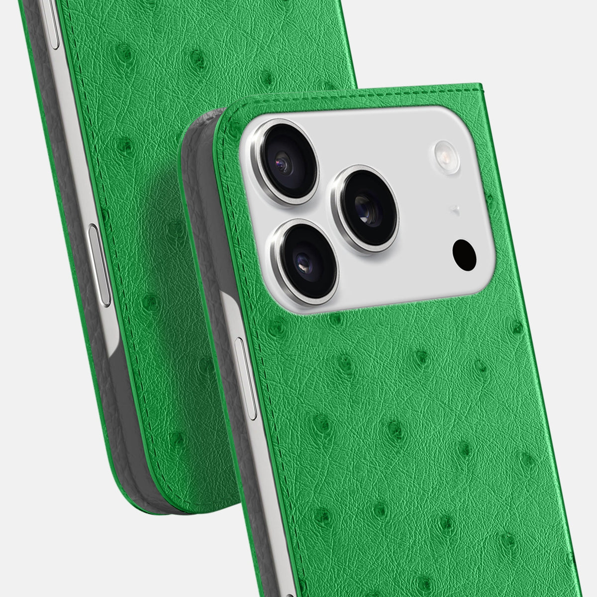 Folio Slim Case For iPhone 18 Pro Max In Ostrich -5 | Kentucky-Green