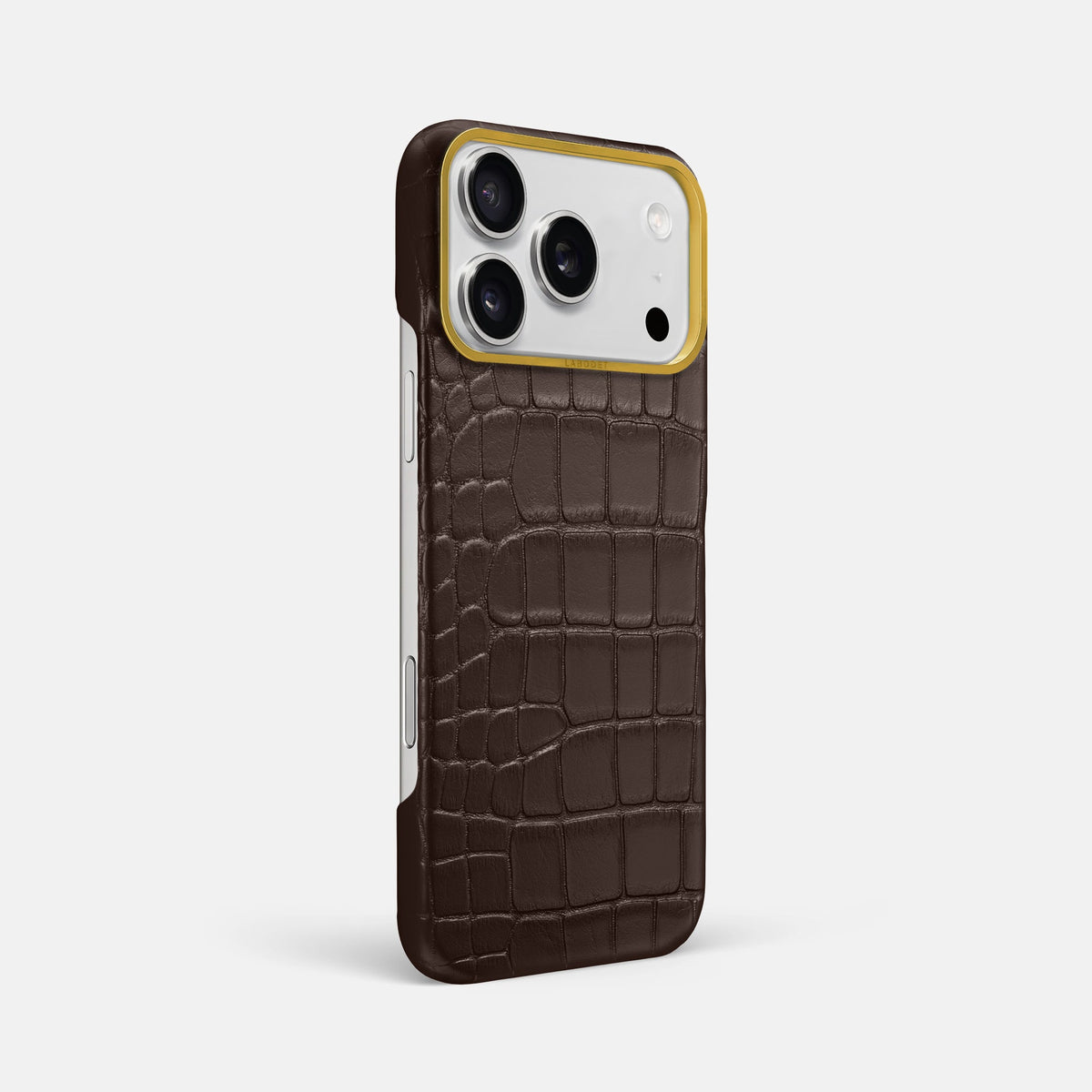 Classic Case For iPhone 18 Pro Max In Alligator -2 | Dark-Brown-Gold