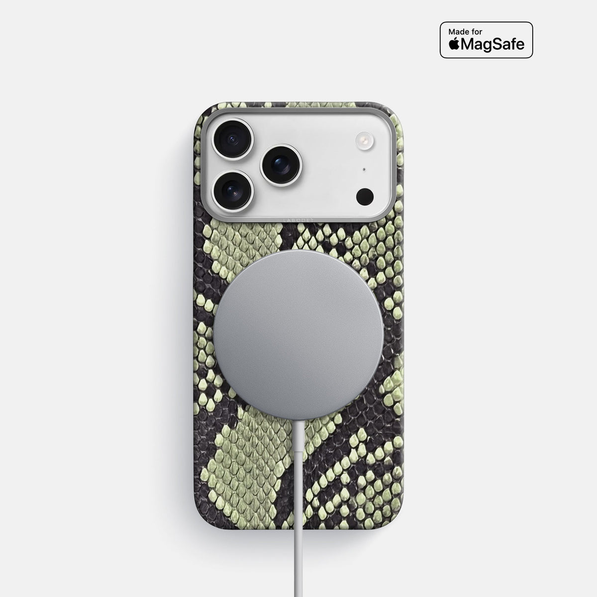 Classic Case For iPhone 18 Pro In Deluxe Python -5 | Army-Green-Steel