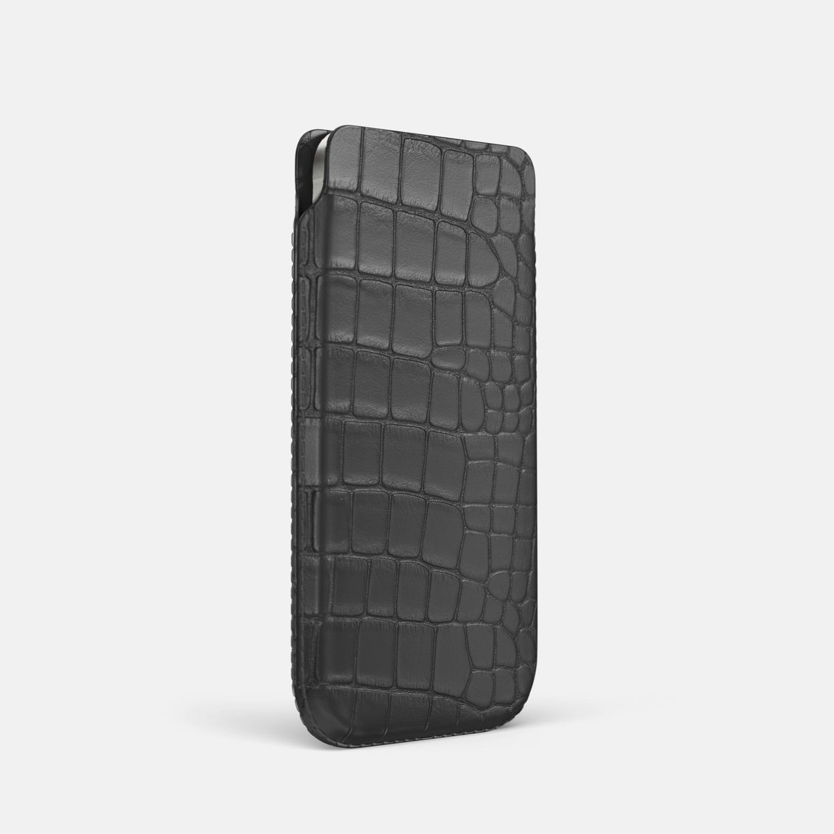 Pouch Case For iPhone 18 Pro In Alligator -2 | Grey