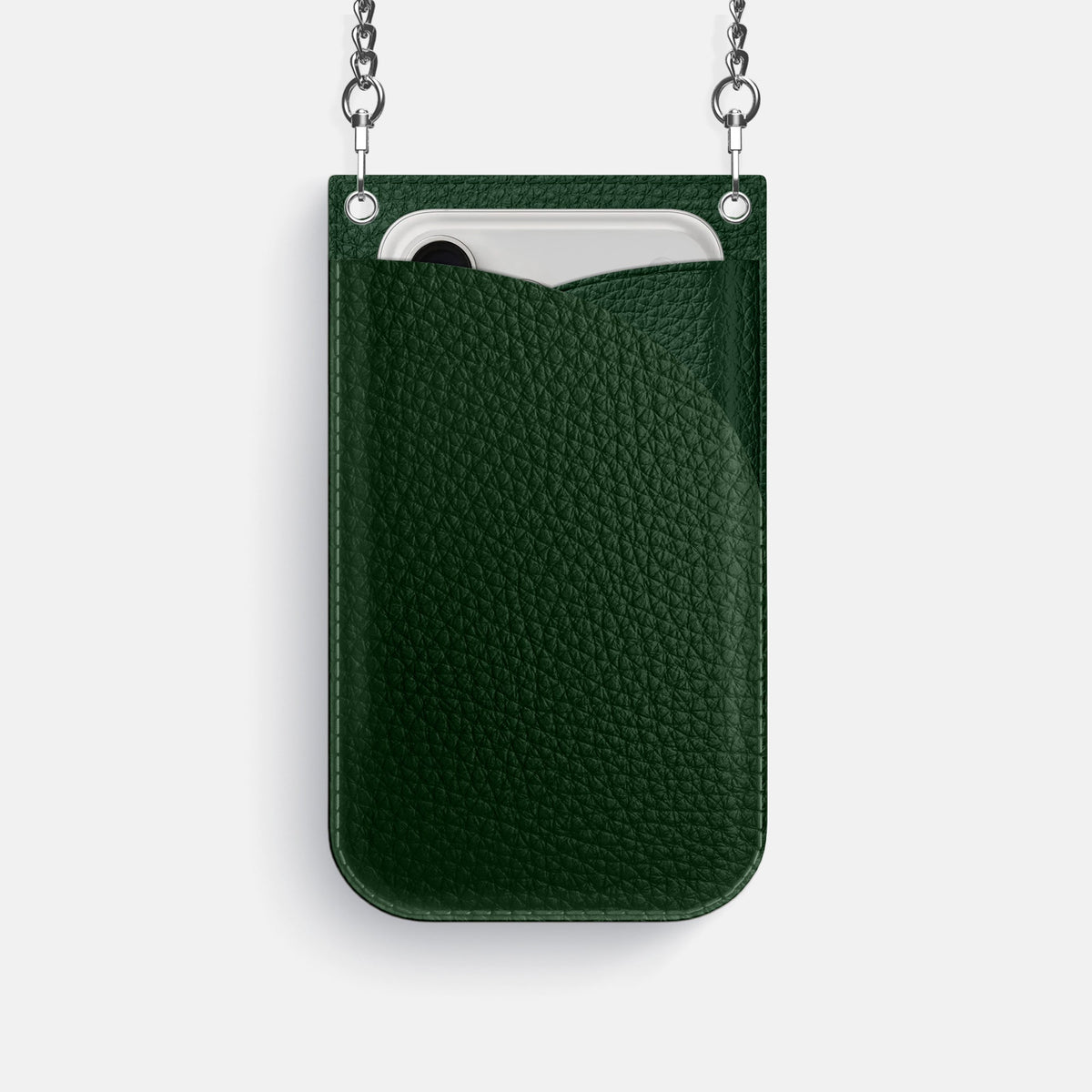 Crossbody Bag For iPhone 18 Pro In Calf -1 | Dark-Green-Steel