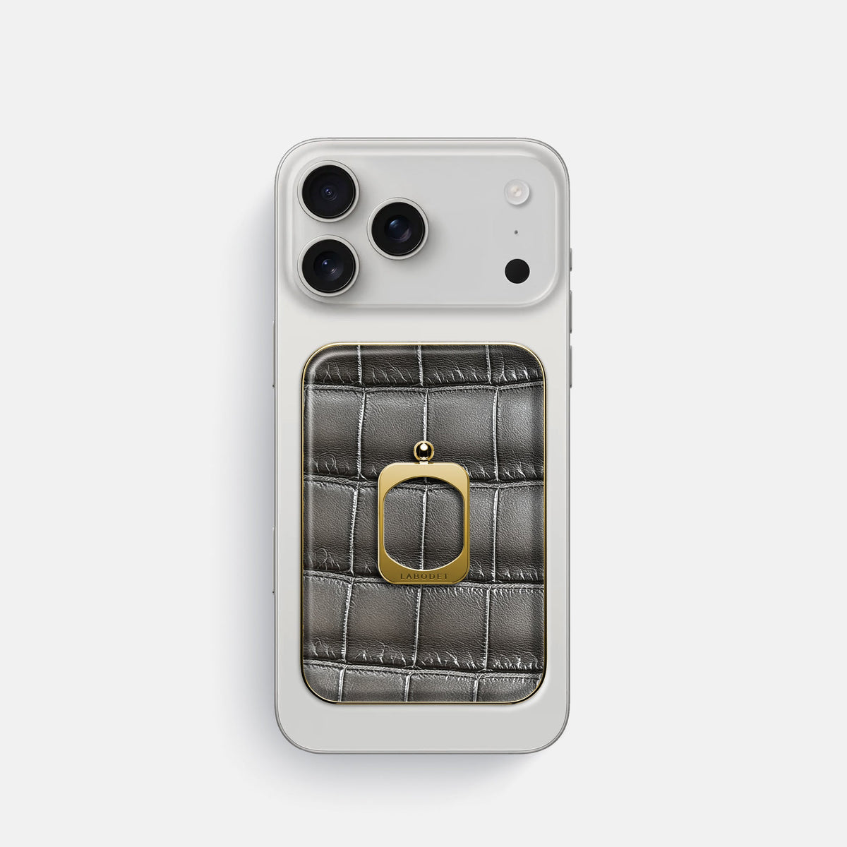 MagSafe Ring For iPhone 18 Pro In Patina Alligator -2 | Grey-Gold
