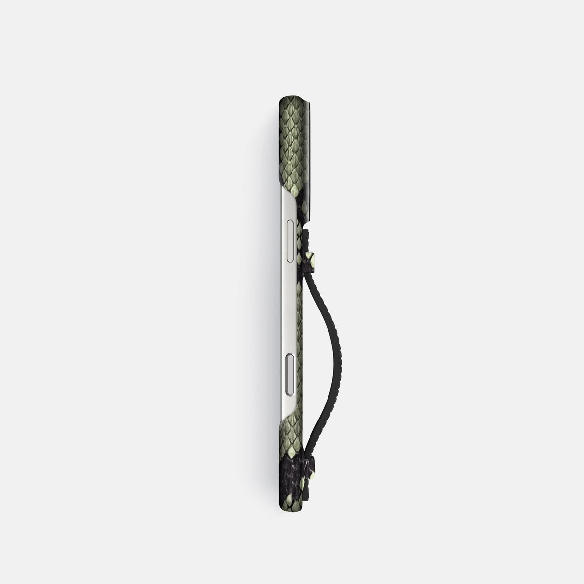 Center Handle For iPhone 18 Pro In Deluxe Python -2 | Army-Green-Black