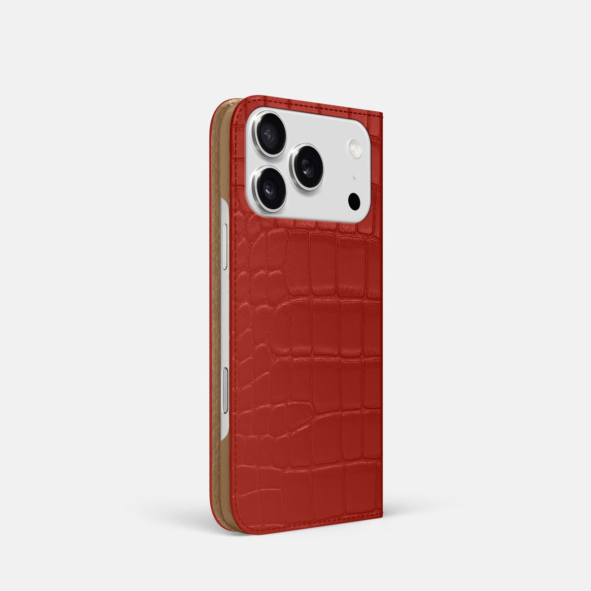 Folio Slim Case For iPhone 18 Pro In Alligator -1 | Red