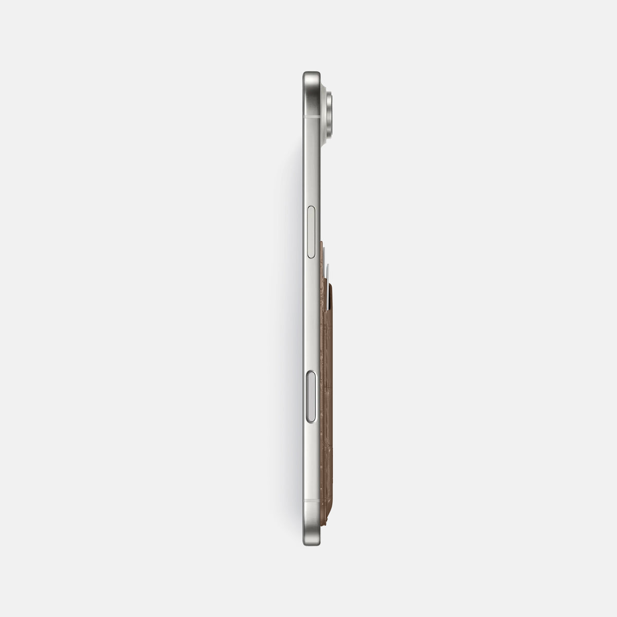 MagSafe Wallet For iPhone 17 Air In Porosus Crocodile -3 | Fur-Brown