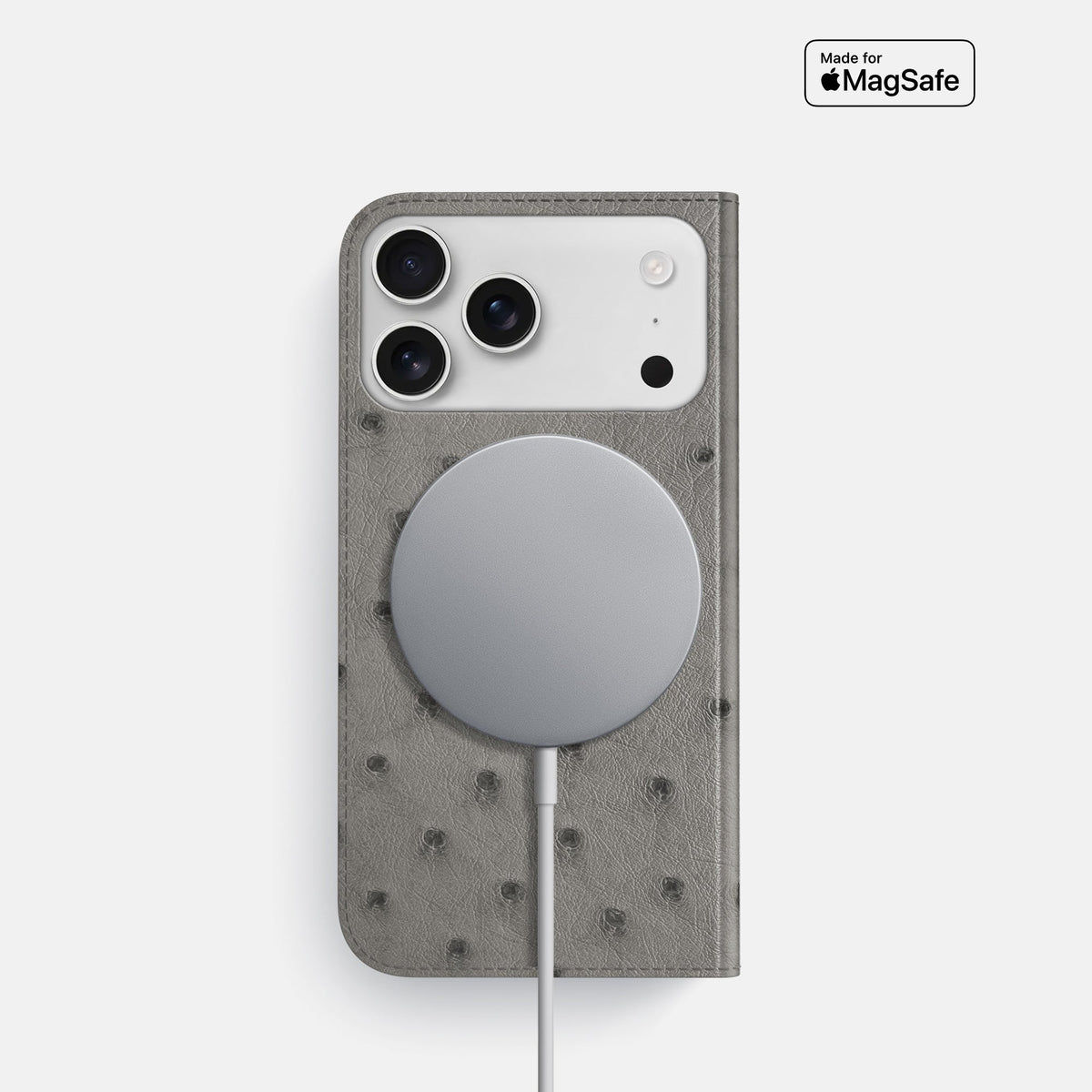 Folio Slim Case For iPhone 18 Pro In Ostrich -3 | Grey