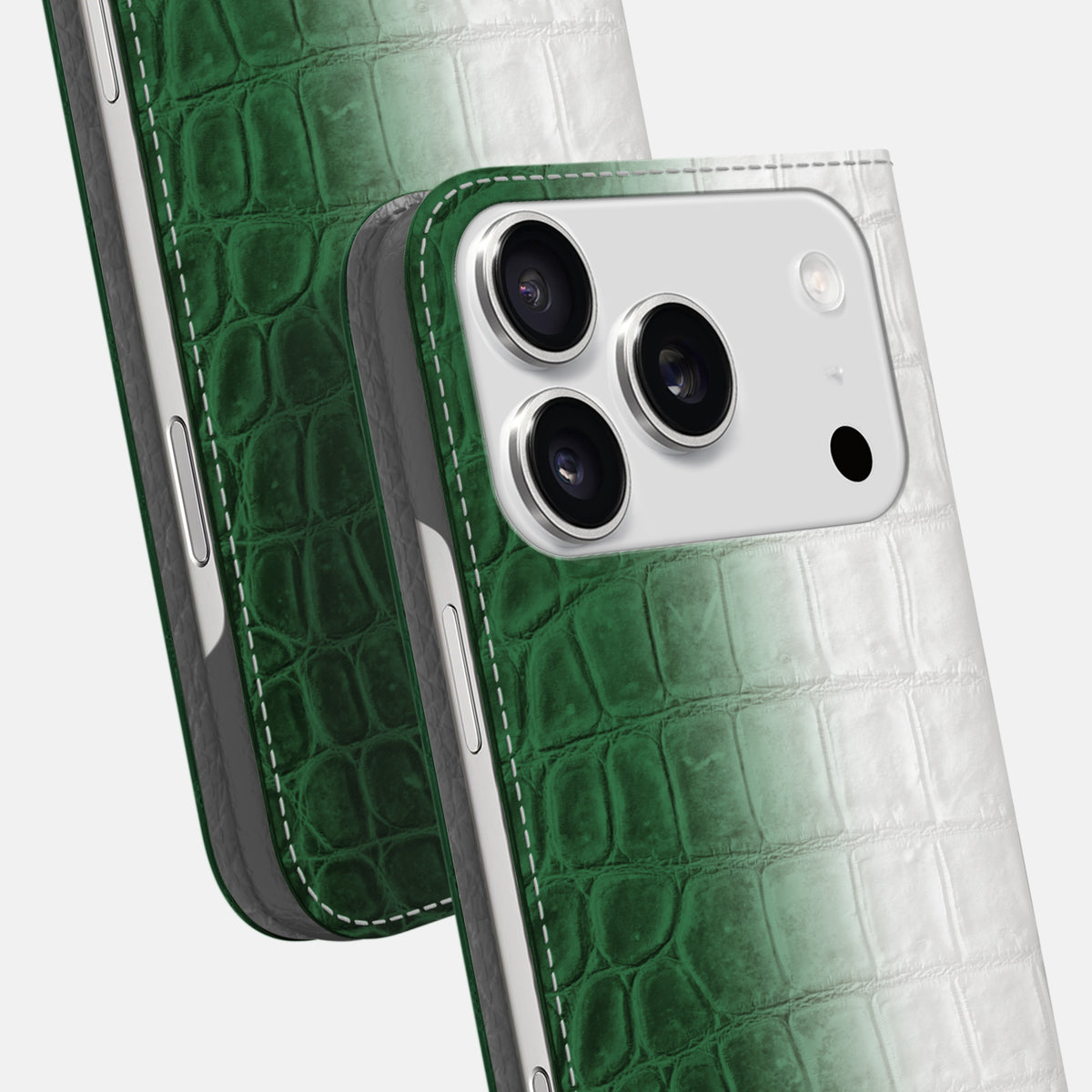 Folio Slim Case For iPhone 17 Pro In Himalayan Crocodile -5 | Green