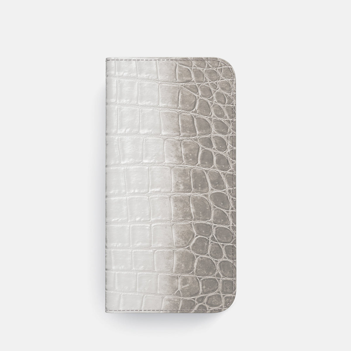 Folio Case with Card For iPhone 18 Pro In Himalayan Crocodile -4 | Grey-Steel