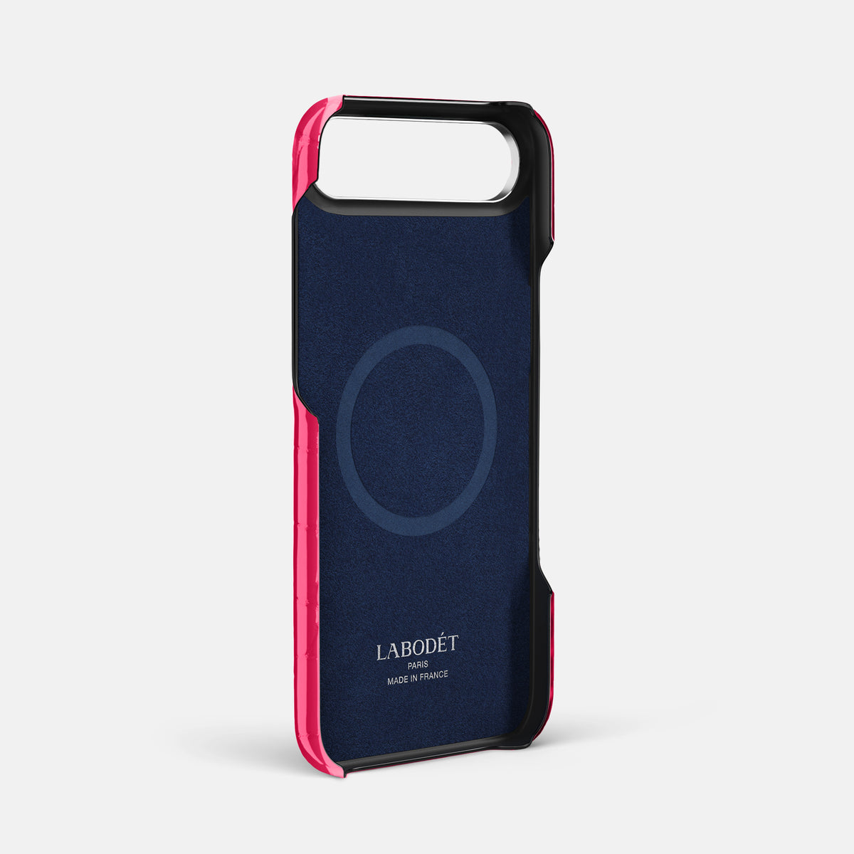 Double Card Case For iPhone 17 Air In Shiny Alligator -4 | Pink-Panther-Steel