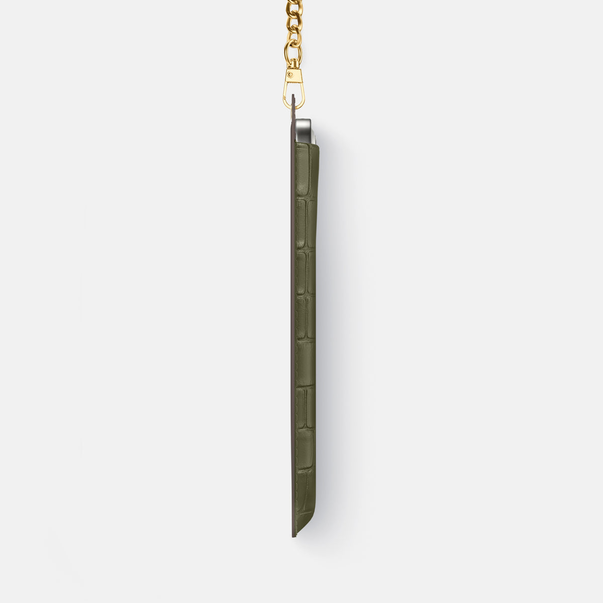 Crossbody Bag For iPhone 17 Pro In Alligator -4 | Kaki-Green-Gold