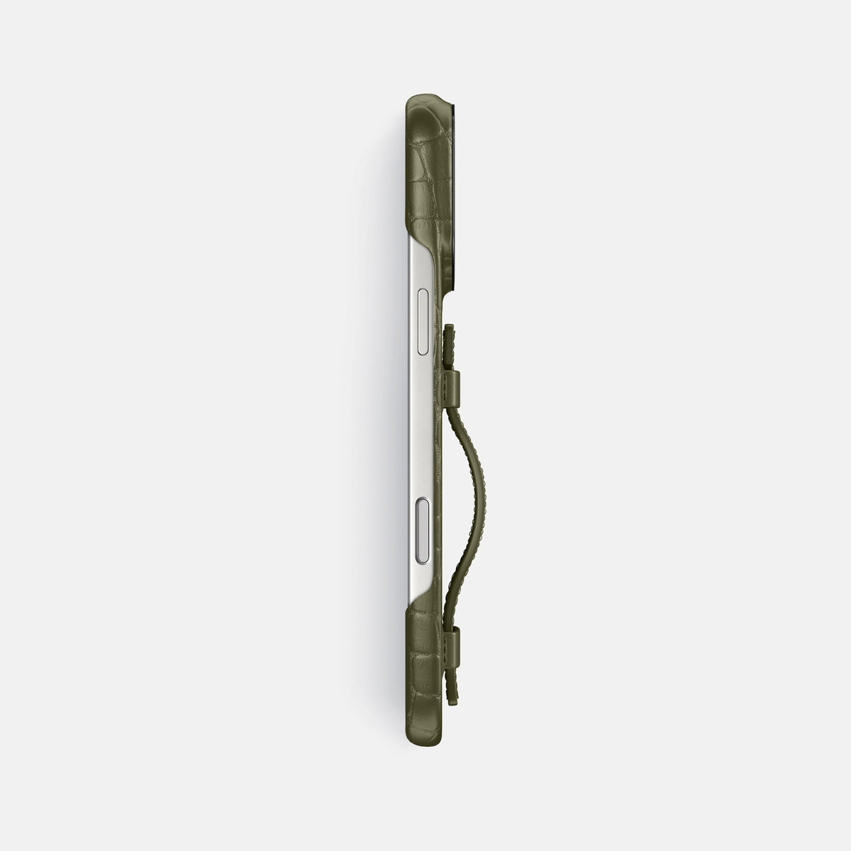 Handle Case For iPhone 18 Pro Max In Alligator -3 | Kaki-Green-Black
