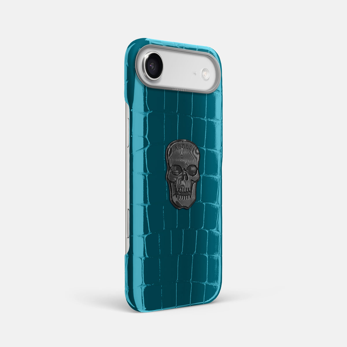Classic Case With Carbon Skull For iPhone 17 Air In Shiny Alligator -2 | Curacao-Steel