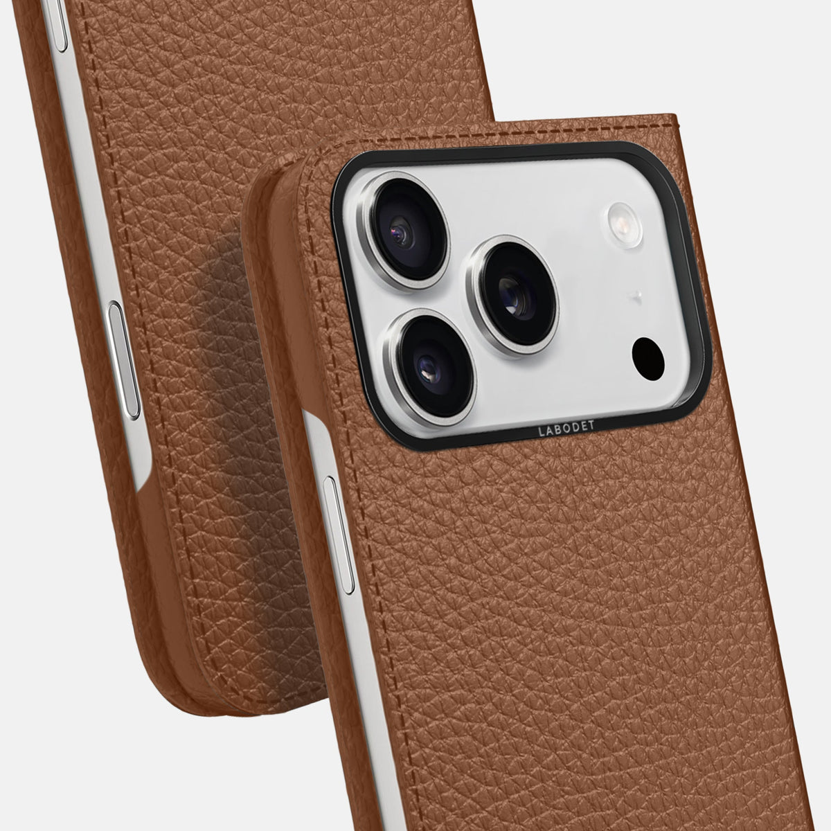 Folio Case For iPhone 18 Pro In Calf -5 | Caramel-Black