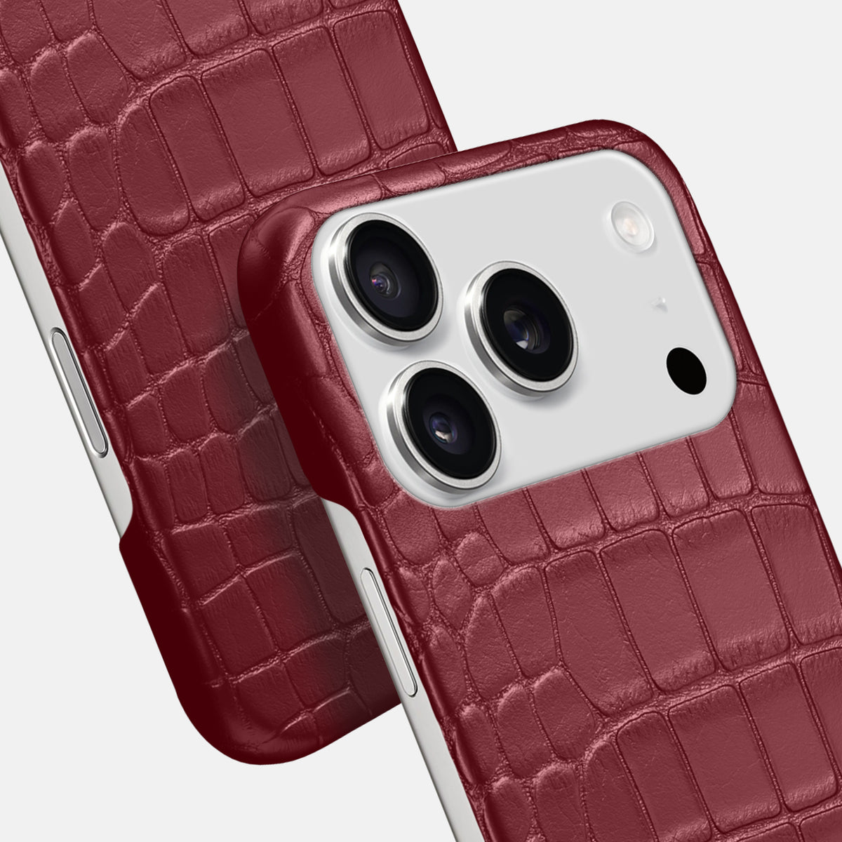Slim Case For iPhone 17 Pro Max In Alligator -6 | Burgundy