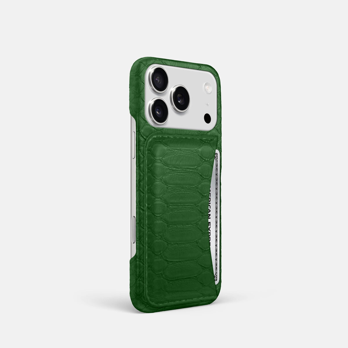 Slim Card Case For iPhone 18 Pro In Python -2 | Green