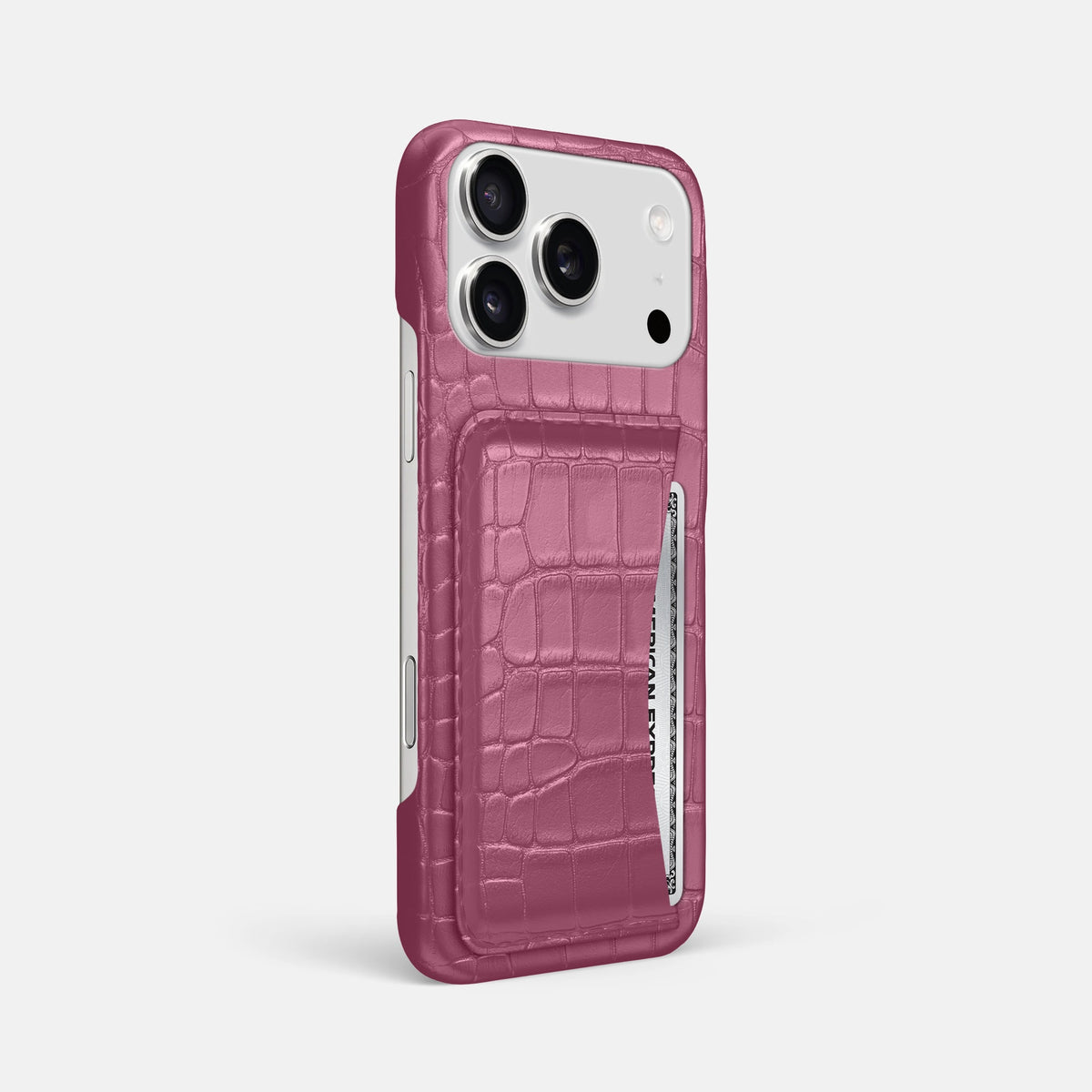 Slim Card Case For iPhone 18 Pro Max In Alligator -2 | Pink-Lagoon