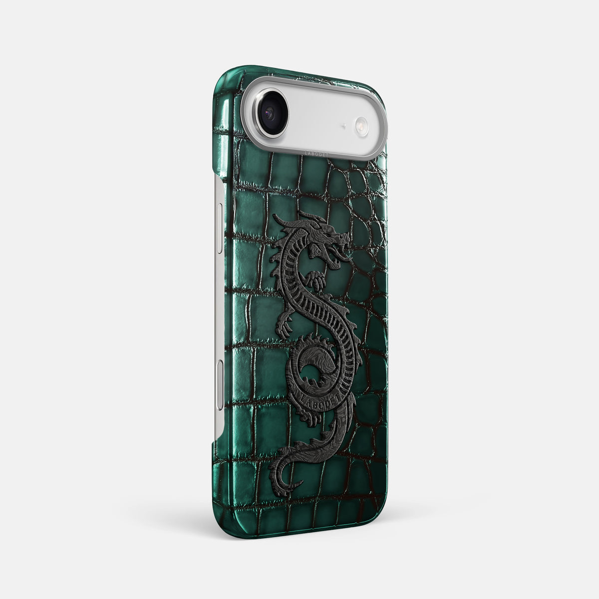 Classic Case With Carbon Dragon For iPhone 17 Air In Patina Alligator -2 | Green-Steel