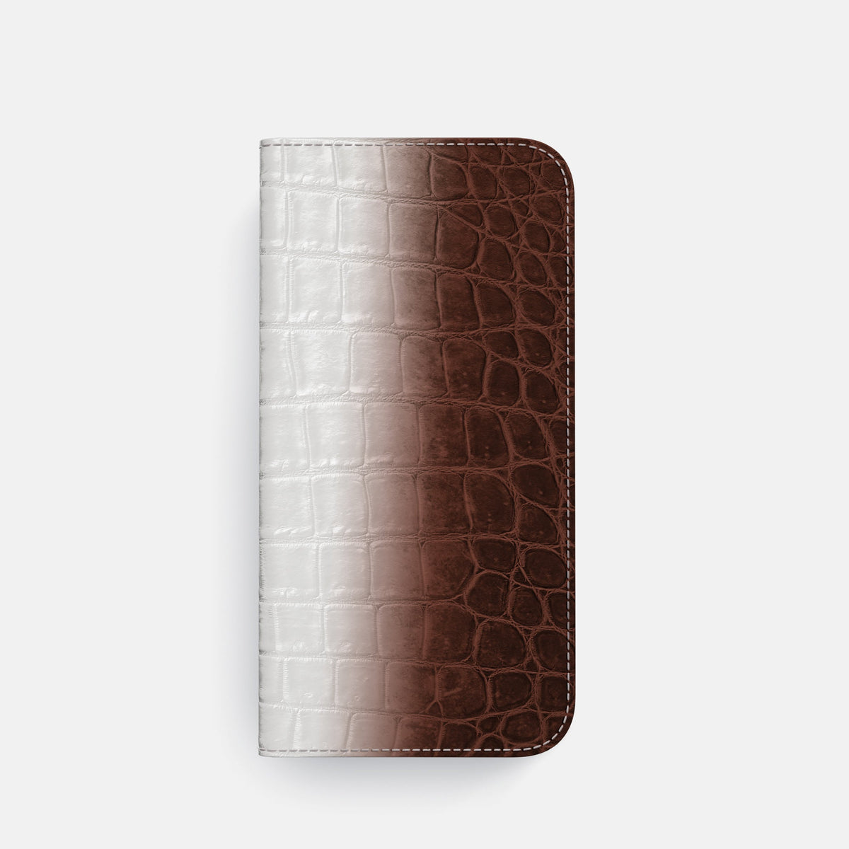 Folio Case For iPhone 18 Pro In Himalayan Crocodile -4 | Dark-Brown-Steel