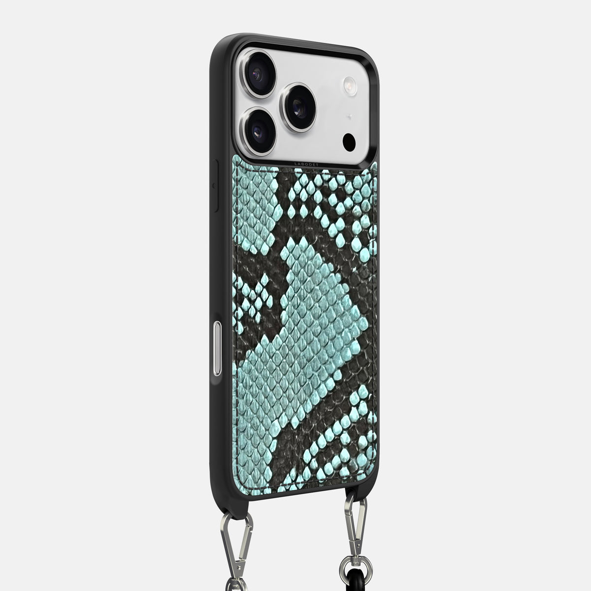Crossbody Sport Case For iPhone 17 Pro Max In Deluxe Python -2 | Blue-Lagoon