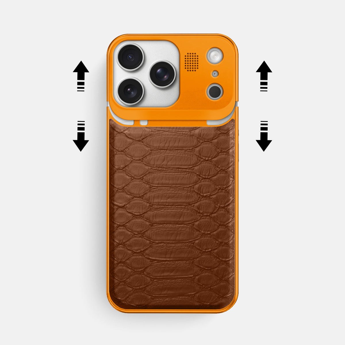 Metal Case For iPhone 17 Pro Max In Python -2 | Medium-Brown-Orange
