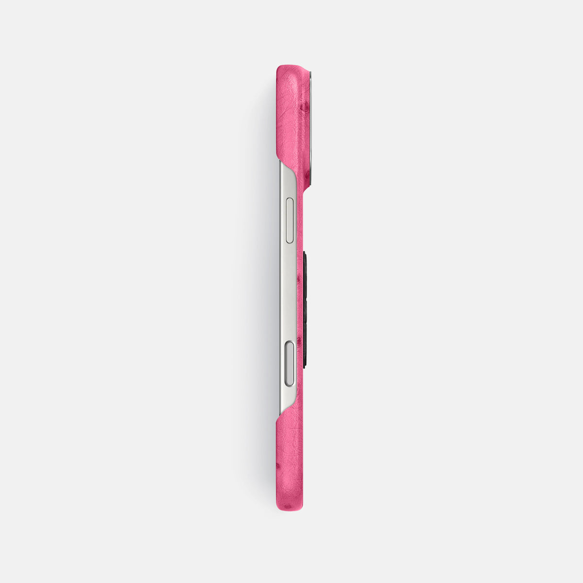 Classic Case With Carbon Skull For iPhone 17 Pro Max In Ostrich -3 | Pink-Steel