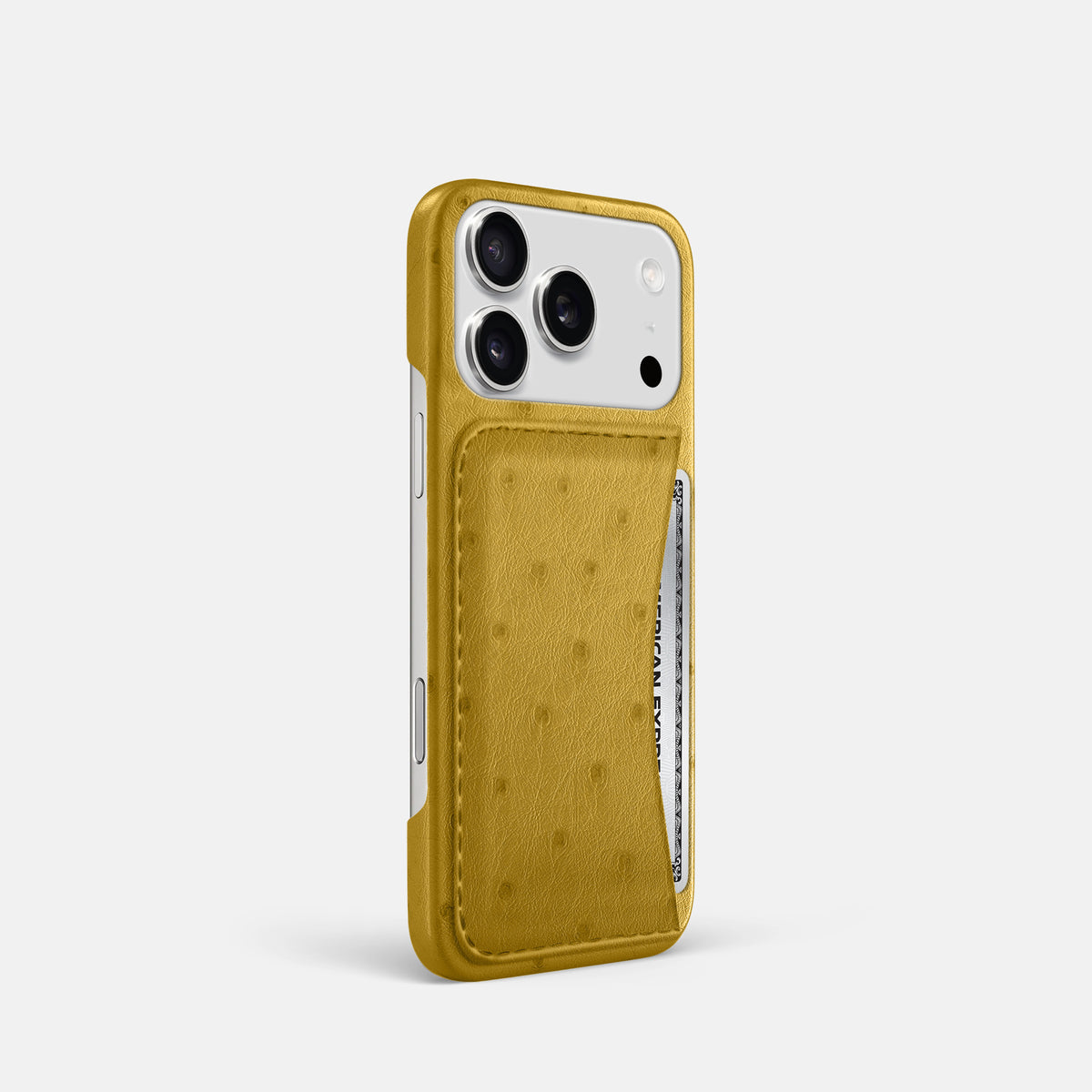 Slim Card Case For iPhone 17 Pro In Ostrich -2 | Gold