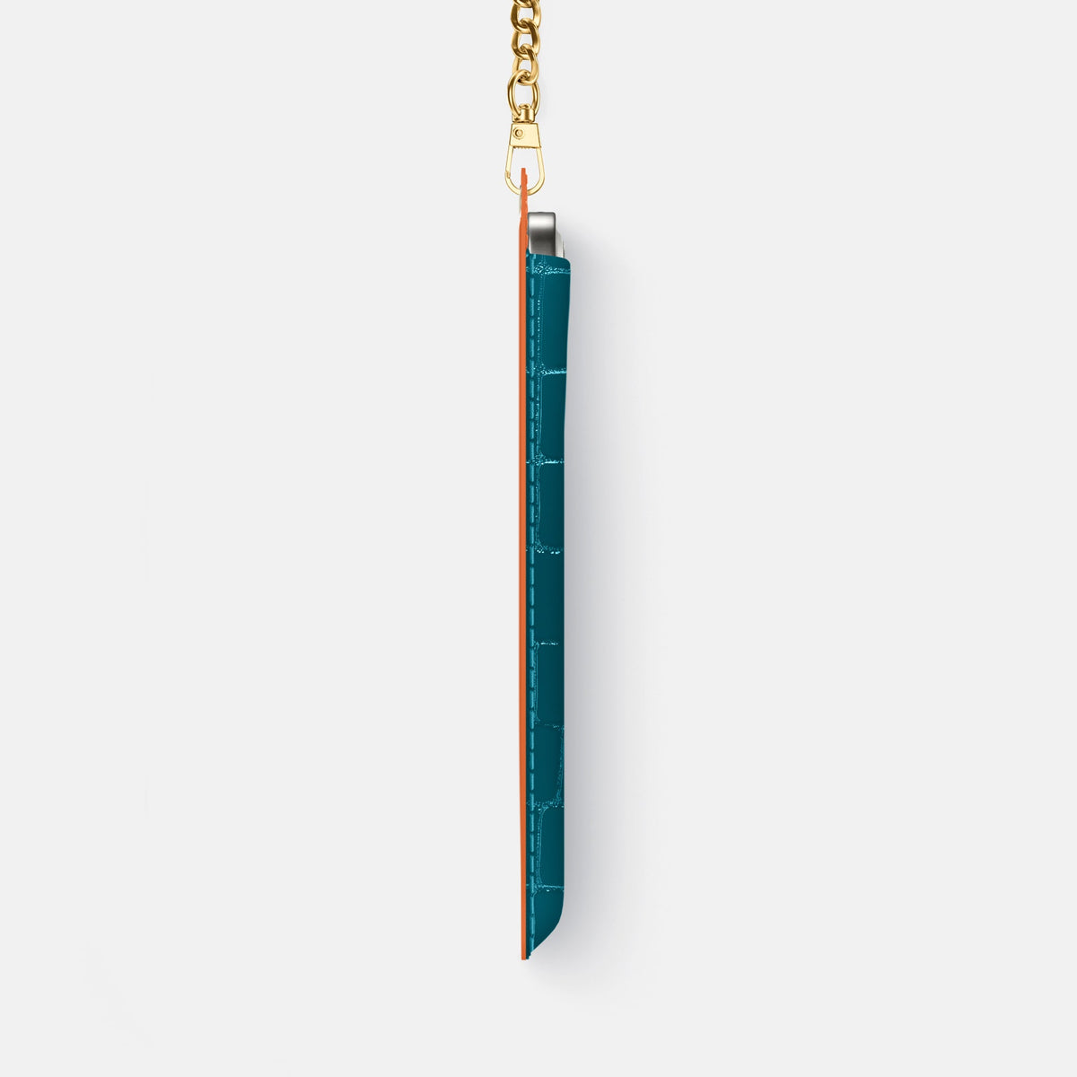 Crossbody Bag For iPhone 18 Pro Max In Shiny Alligator -4 | Curacao-Gold