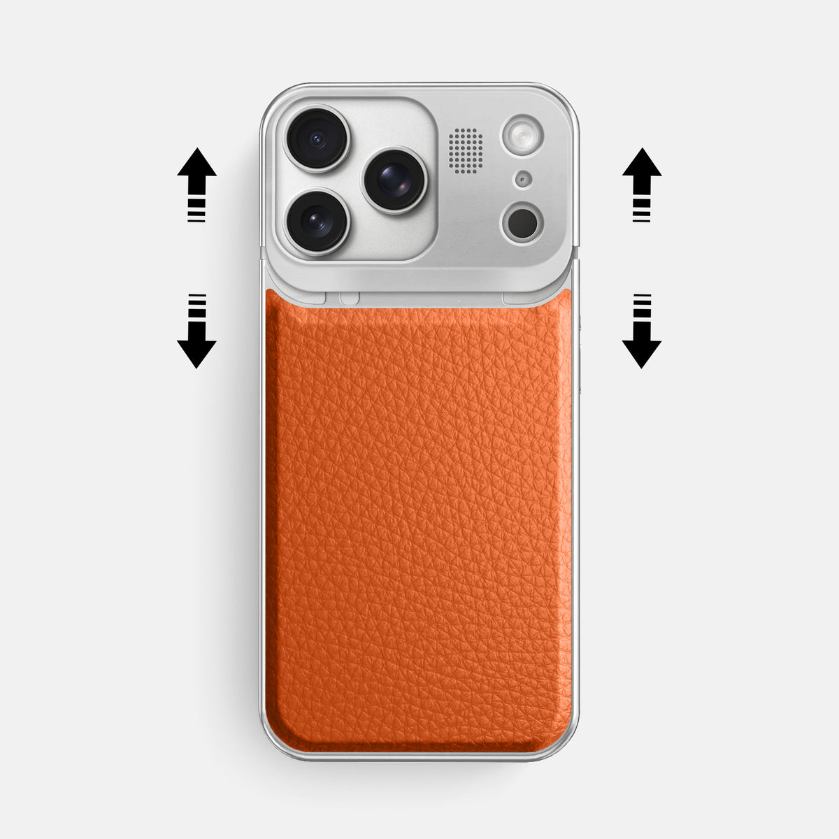 Metal Case For iPhone 17 Pro Max In Calf -2 | Orange-Steel