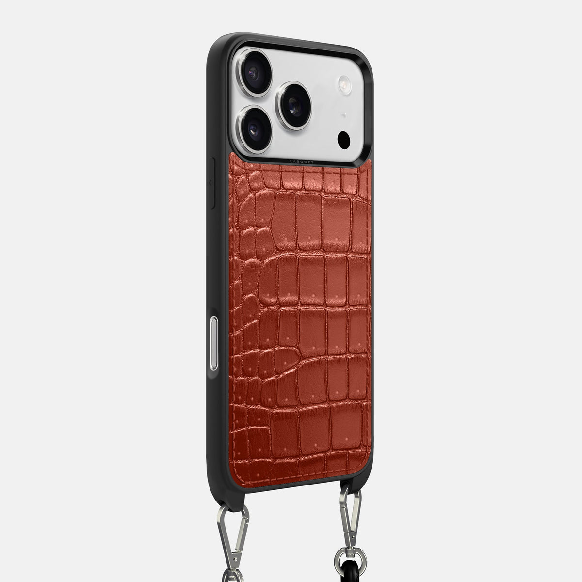 Crossbody Sport Case For iPhone 18 Pro Max In Porosus Crocodile -2 | Mahogany-Brown