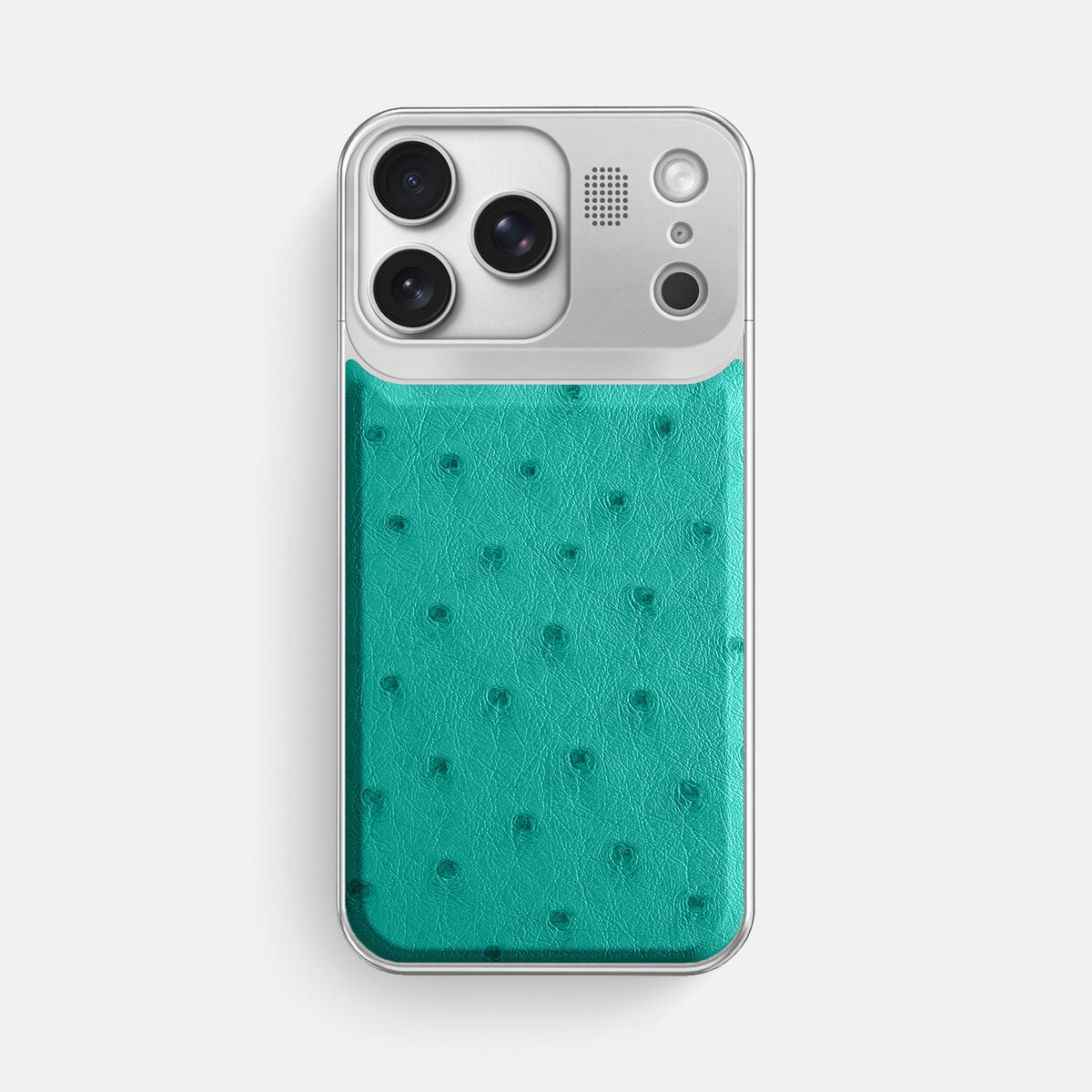 Metal Case For iPhone 17 Pro Max In Ostrich -1 | Turquoise-Steel