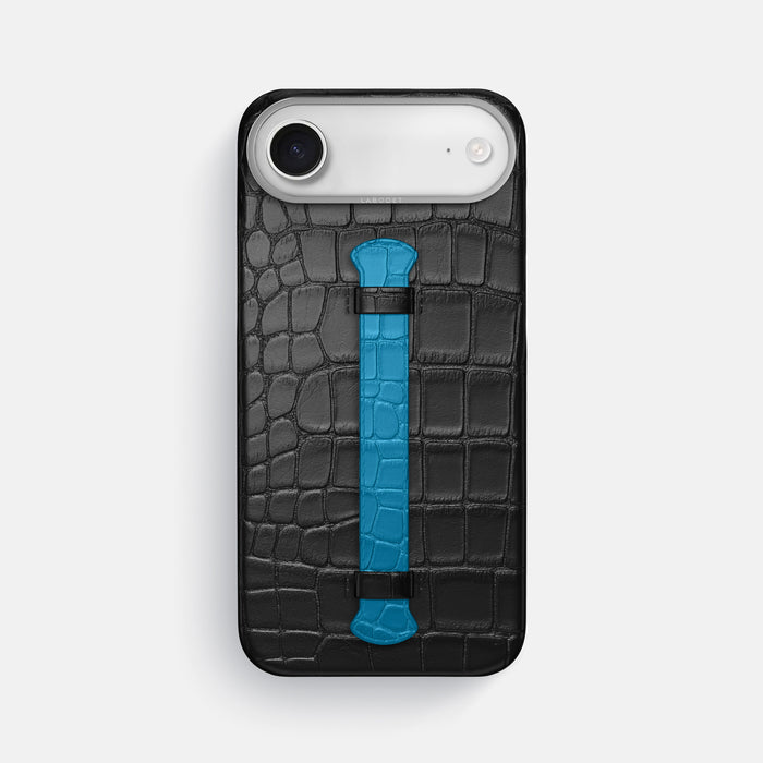 Center Handle Coloré For iPhone 17 Air In Alligator -1 | Black-Steel