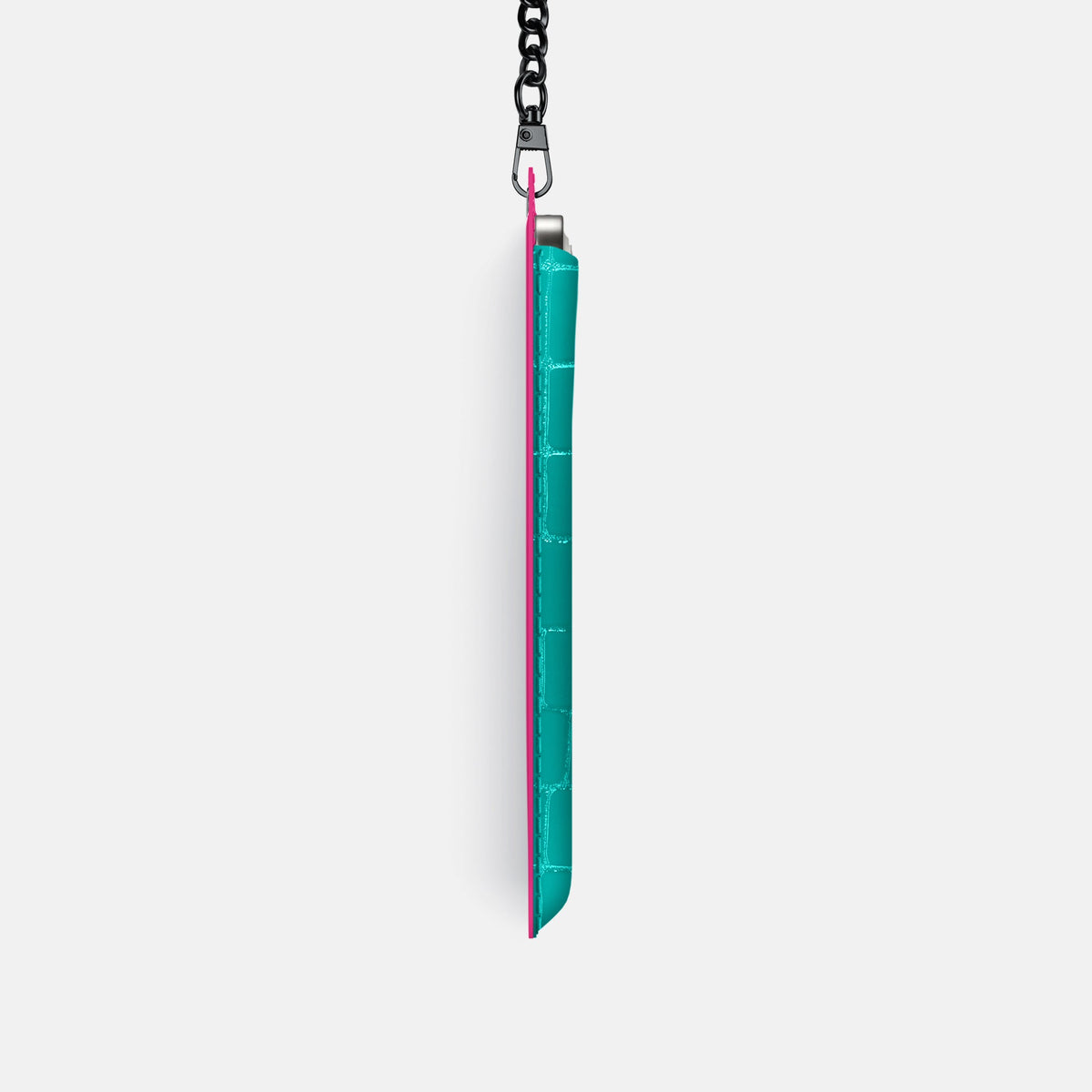 Crossbody Bag For iPhone 18 Pro In Shiny Alligator -4 | Mint-Black