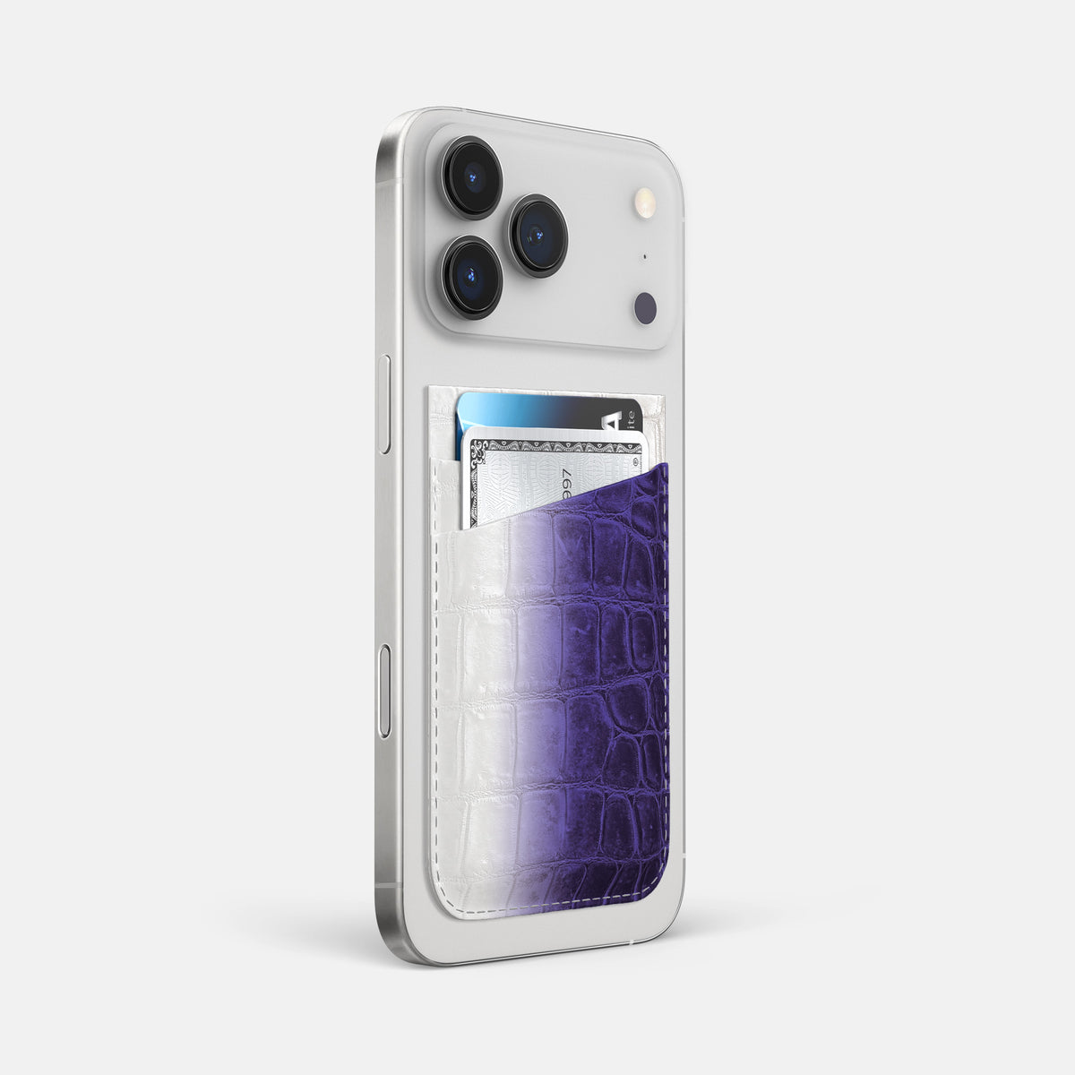 MagSafe Wallet For iPhone 17 Pro Max In Himalayan Crocodile -2 | Purple